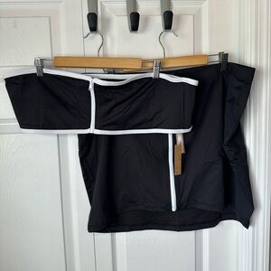 SKIMS Sporty Zipper Swim Skirt Bandeau Set 4X
